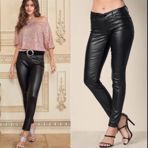 BCBGMaxAzria Pants - NWT BCBG MAXAZRIA 5 POCKET FAUX LEATHER SKINNY PANTS with stretch, size 24 waist
